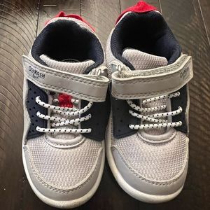 Osh Kosh Baby Velcro Tennis Shoes Size 5 Gray/Navy/Red